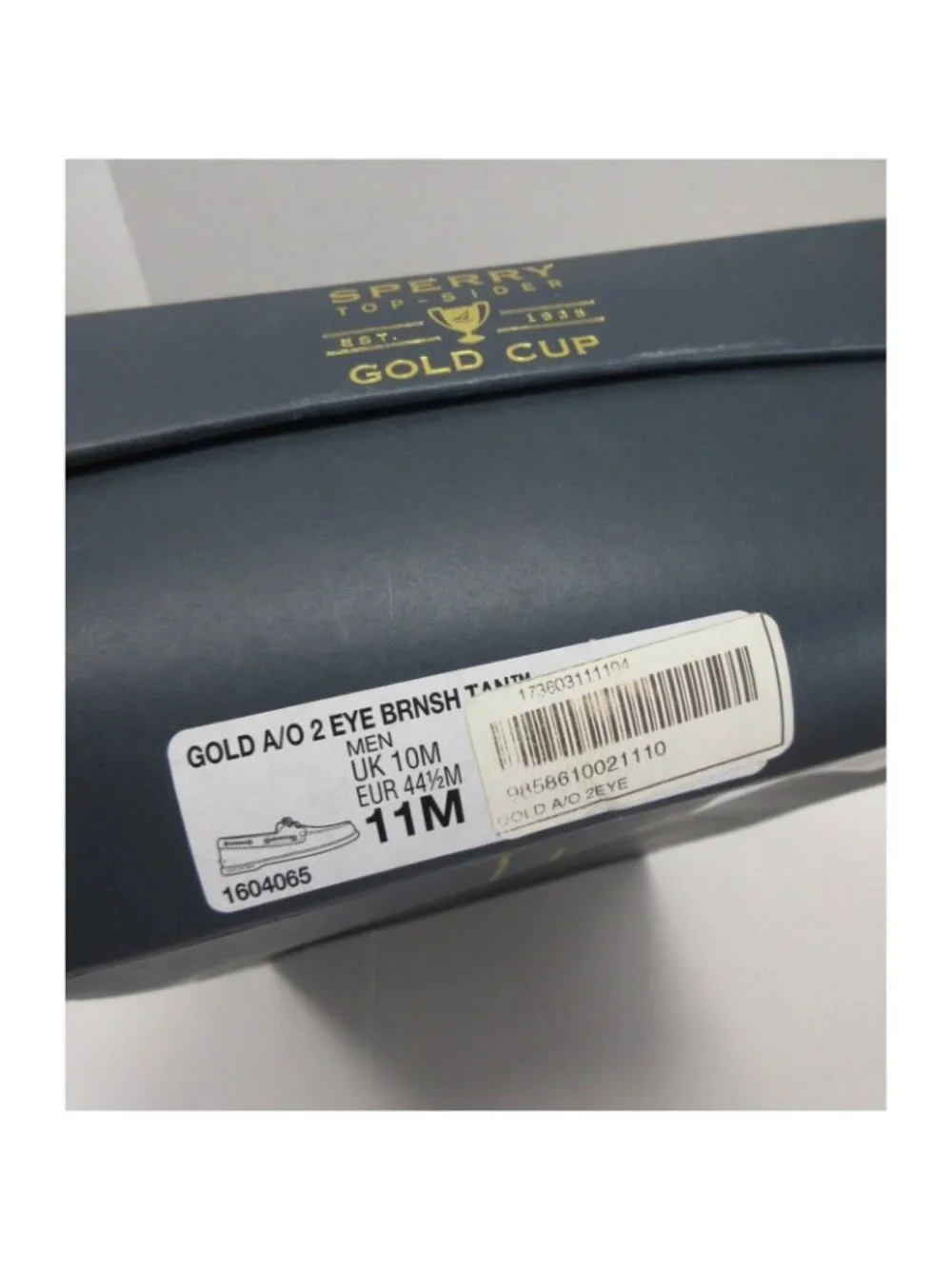 Sperry Top Sider Boat Shoes 11M Gold Cup A/O 2-Eye Leather Slip On NEW